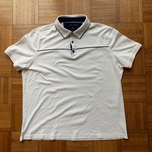 Men's Banana Republic White Navy Polo Shirt, XL